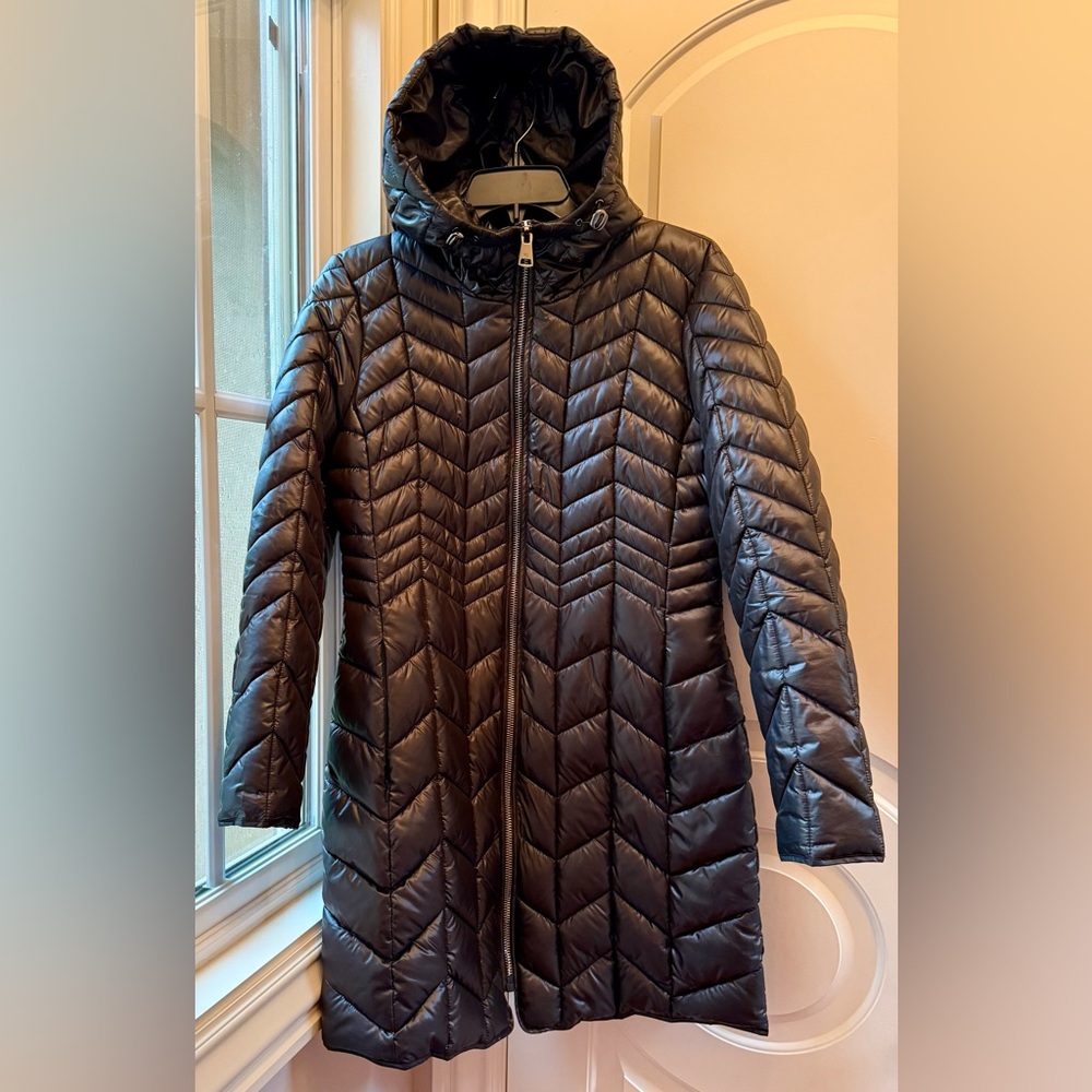 Kenneth Cole Quilted Black long Puffer Jacket
